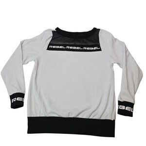 Rebel Athletics Cheer Long Sleeve Shirt Mesh Accent Cotton Stretch No Size Tag‎
